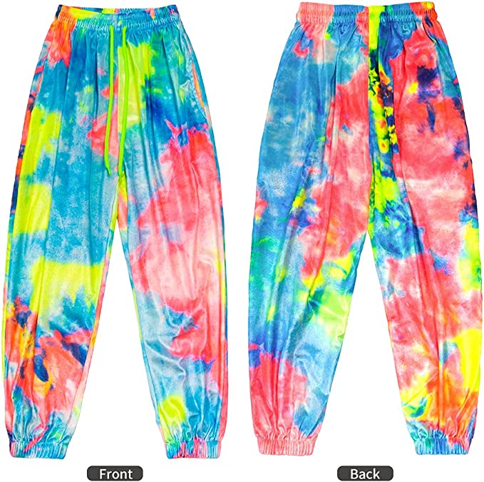 Single Kids Active Hip Hop Streetwear Tie-dye Sweatpants