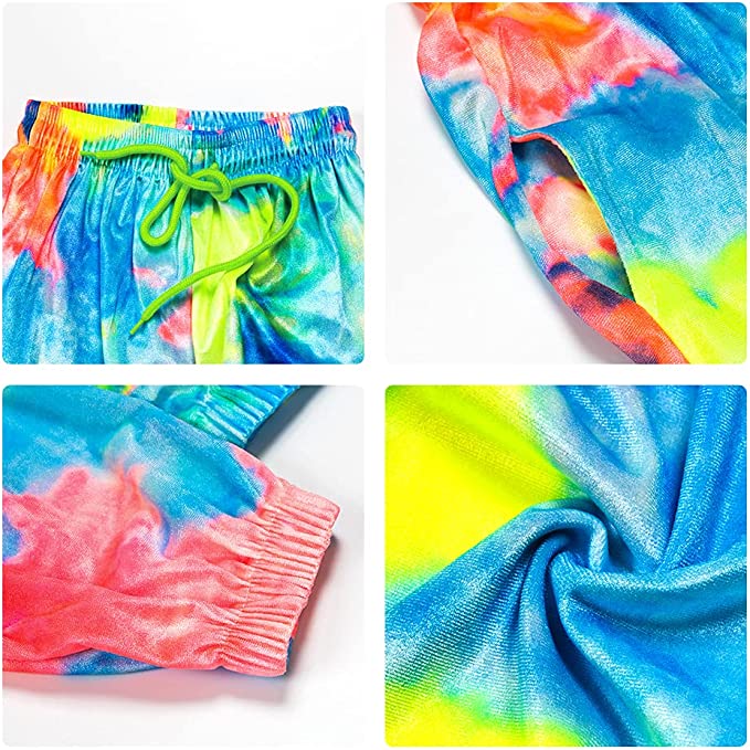 Single Kids Active Hip Hop Streetwear Tie-dye Sweatpants