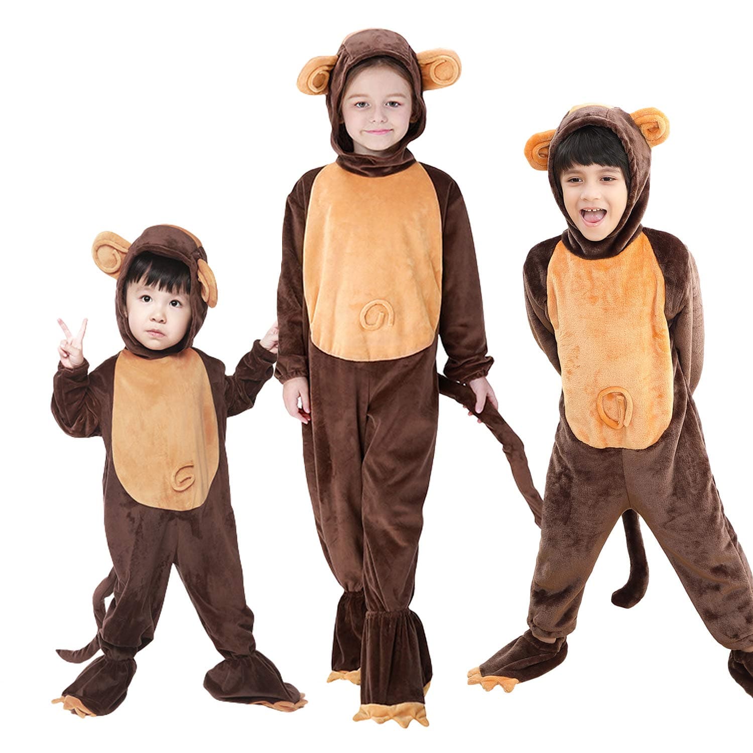 Kid's Toddler Monkey Animal Pajamas Onesie Soft Loungewear Halloween