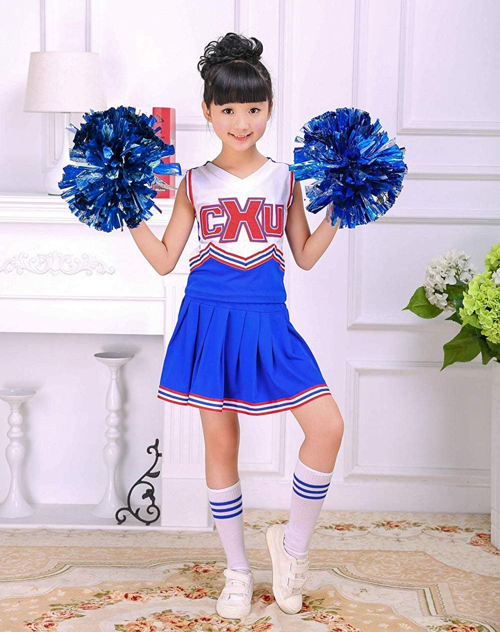 [VIP]Girl's Cheerleading sleeveless Top Skirt Stage Dress