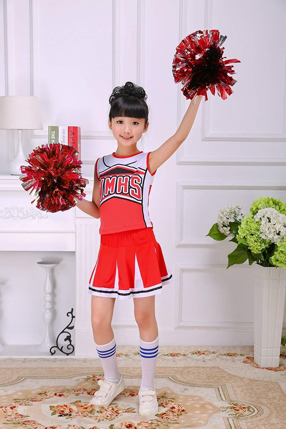 [VIP]Girl's Cheerleading sleeveless Top Skirt Stage Dress