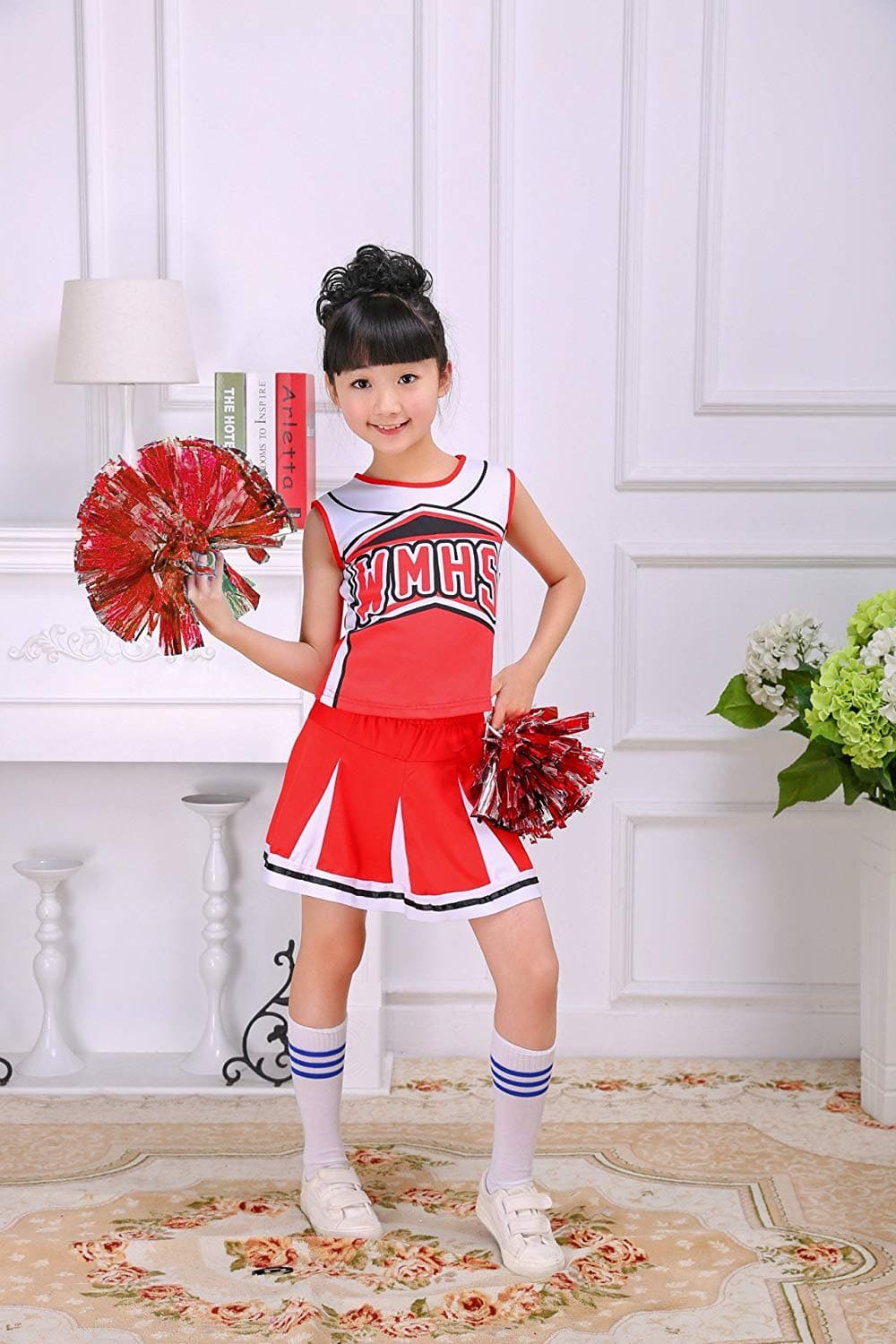 [VIP]Girl's Cheerleading sleeveless Top Skirt Stage Dress