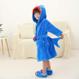 Unisex Kids Animal Hooded Bathrobe Soft Sleepwear Dressing Gift