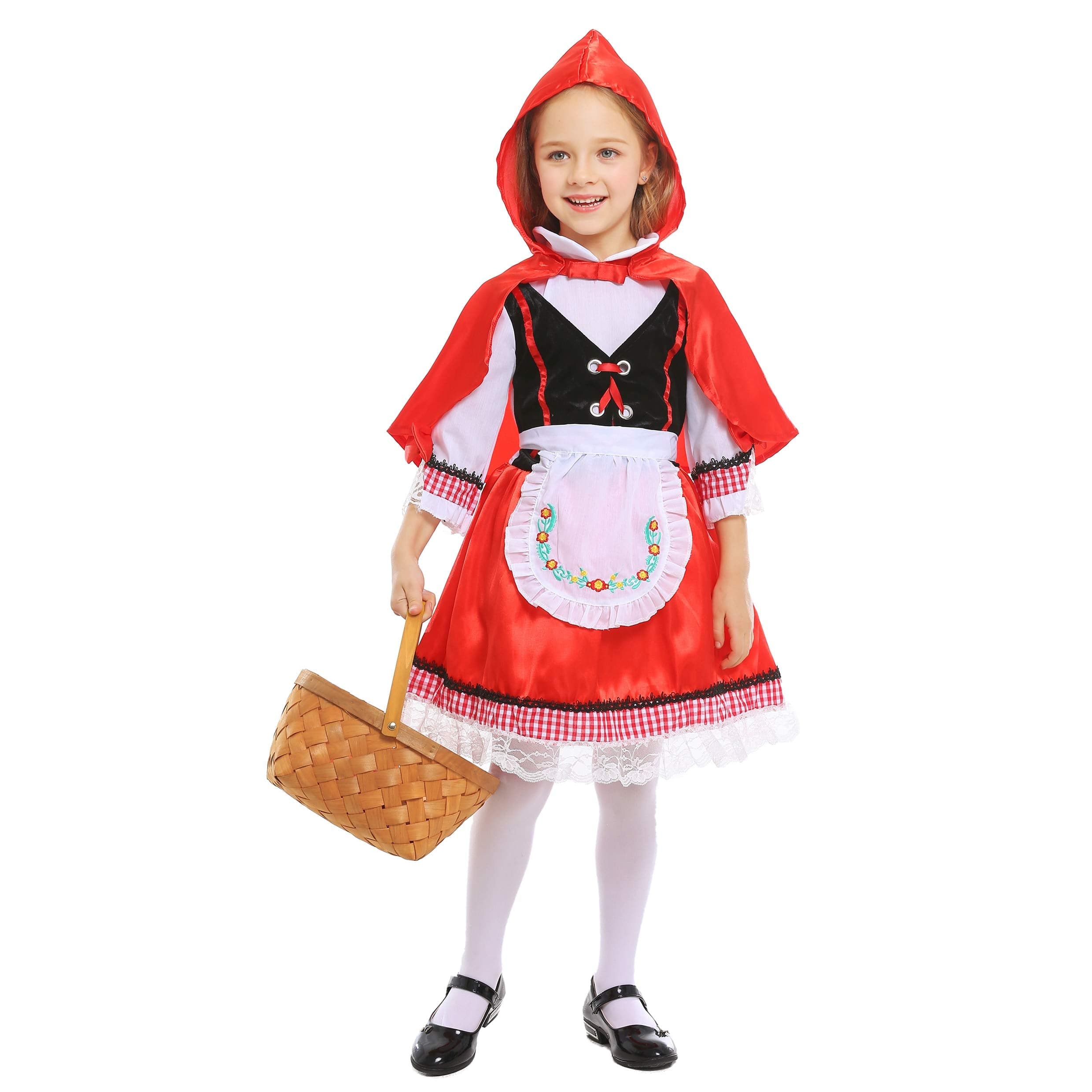 LOLANTA Girl's Little Red Riding Hood Costume Halloween Cosplay Party Dress Outfits