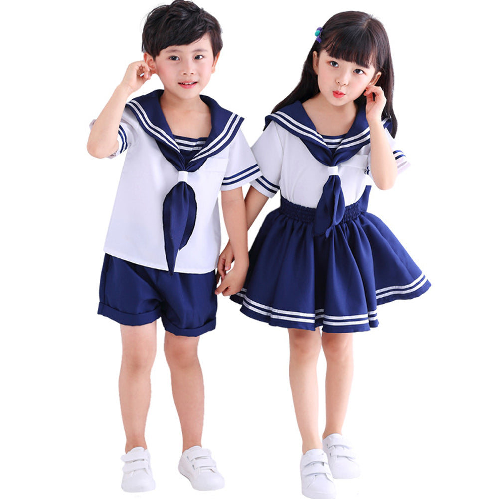 Unisex Girl's Boy's Sailor Navy Outfit Halloween Cosplay Outfit