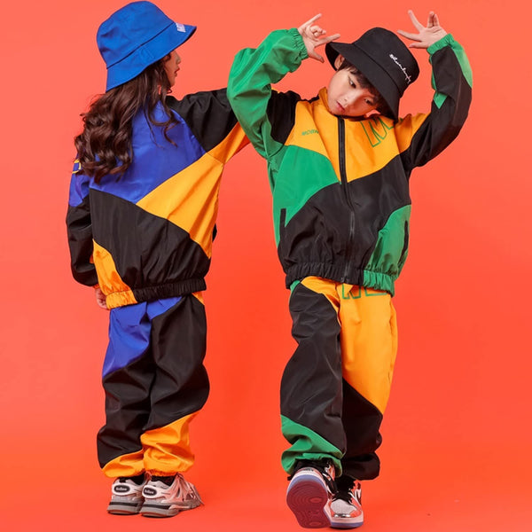 [VIP]Unisex Kid's Jacket Cargo Pants Sports Stage Fashion Dance