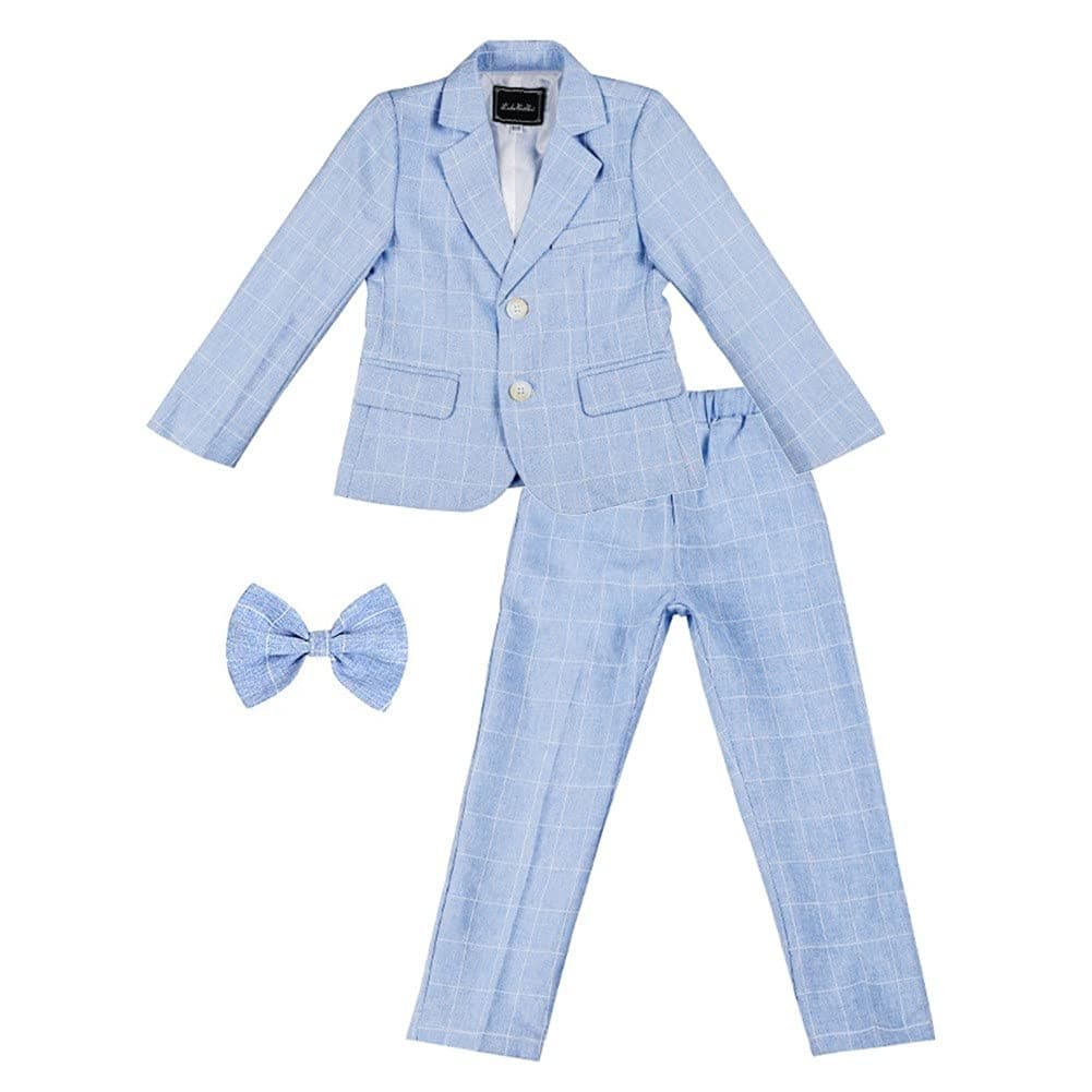 Boy's Business Formal Plaid Suit Jacket Pants set