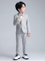 Boy's Business Formal Plaid Suit Jacket Pants set
