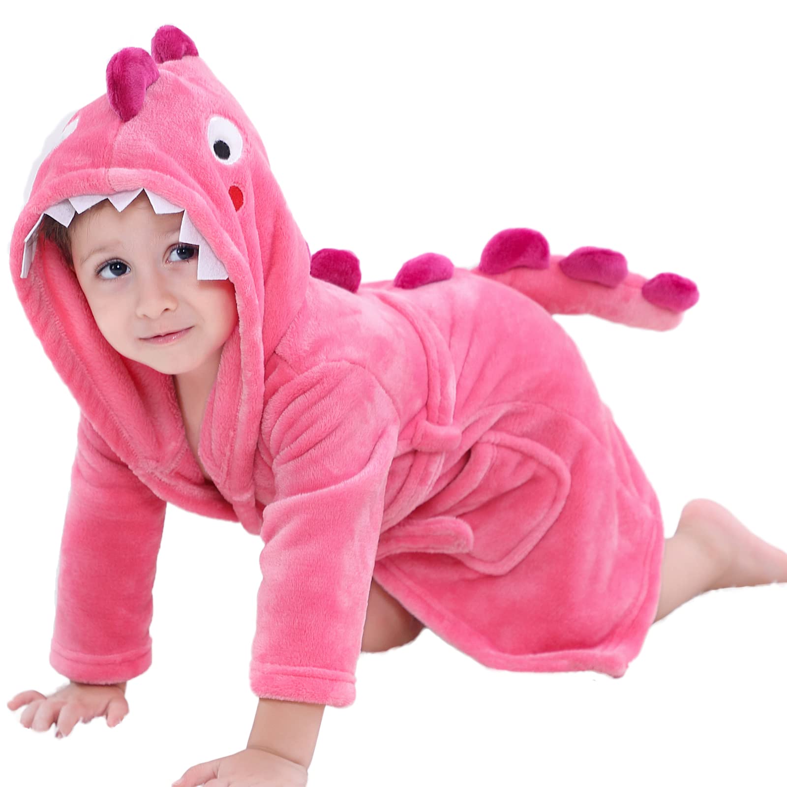 Boy's Girl's Unisex Hooded Bathrobe Plush Robe Sleepwear
