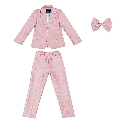 Boy's Business Formal Plaid Suit Jacket Pants set