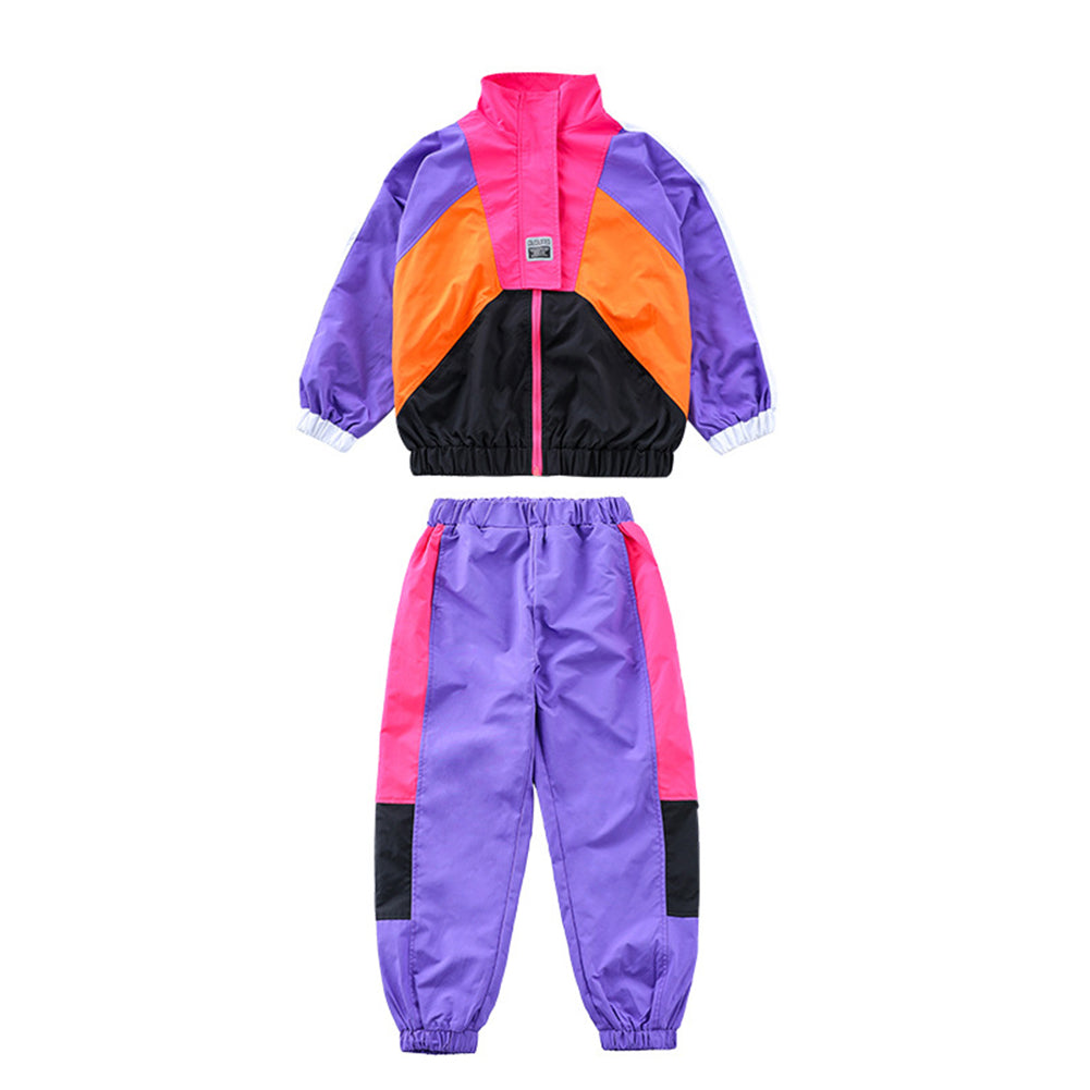 Unisex Kid's Jacket Track Pants Hip Pop Streetwear Jogger Set