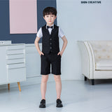 Boy's Business Party Performance Plaid Formal Suits