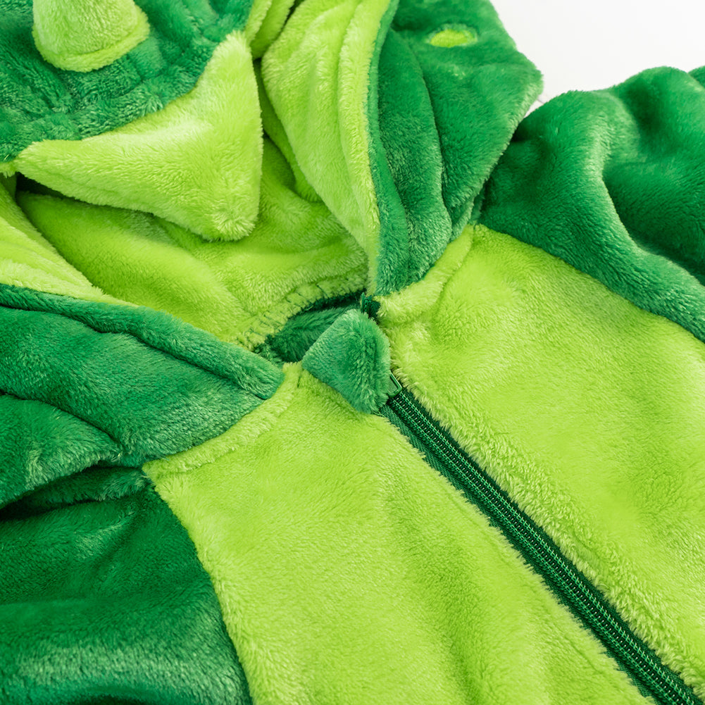 Unisex Boys' Girls' Hooded Flannel Bathrobes Kids Sleepwear Dinosaur pajamas
