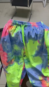 [VIP]Girls Tie Dye Pullover Long Short Sleeve Sweatpants Casual Jogger Set