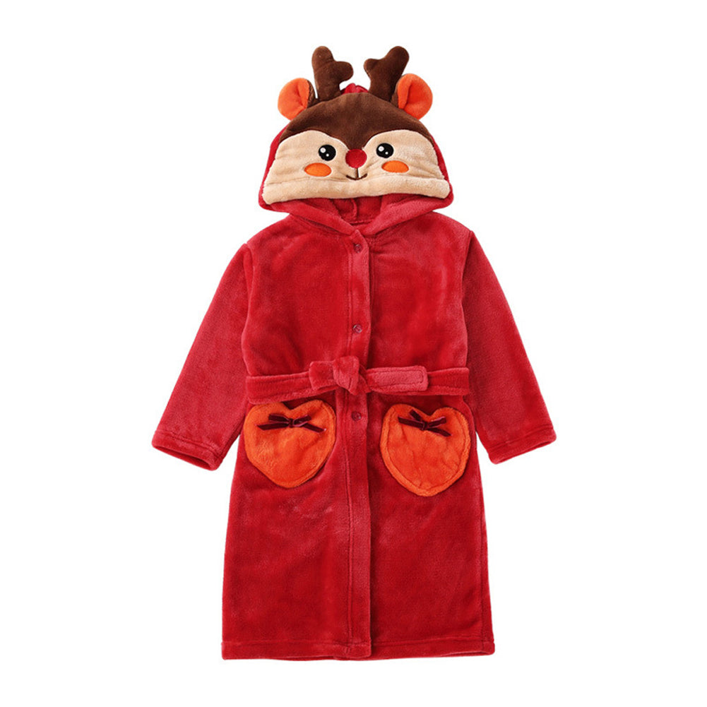 Unisex Boy's Girl's Hooded Bathrobe Onesies Animal