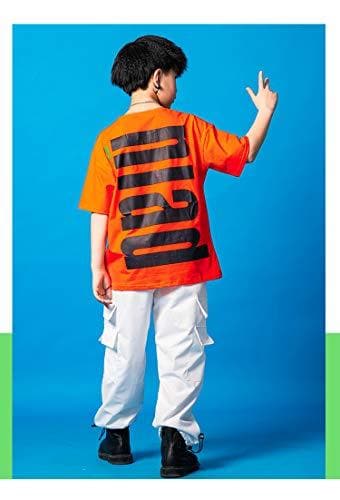 Boy's Short Sleeve T-Shirt Cargo Pants Summer Street Dance Outfits