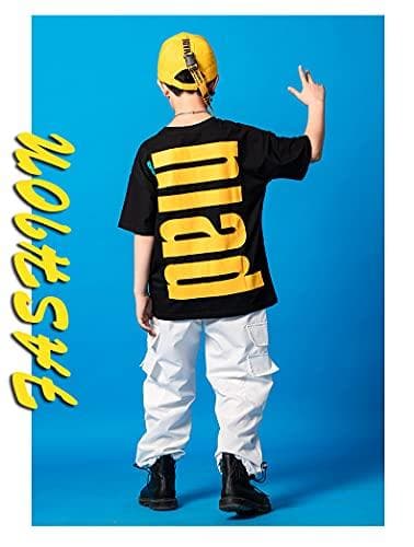 Boy's Short Sleeve T-Shirt Cargo Pants Summer Street Dance Outfits