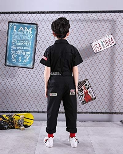 Unisex Classic Boy's Girl's Zip-Front Jumpsuit  Coveralls Street Dance Outfit