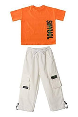 Boy's Short Sleeve T-Shirt Cargo Pants Summer Street Dance Outfits