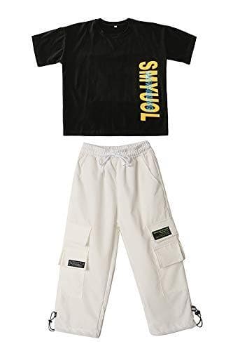 Boy's Short Sleeve T-Shirt Cargo Pants Summer Street Dance Outfits