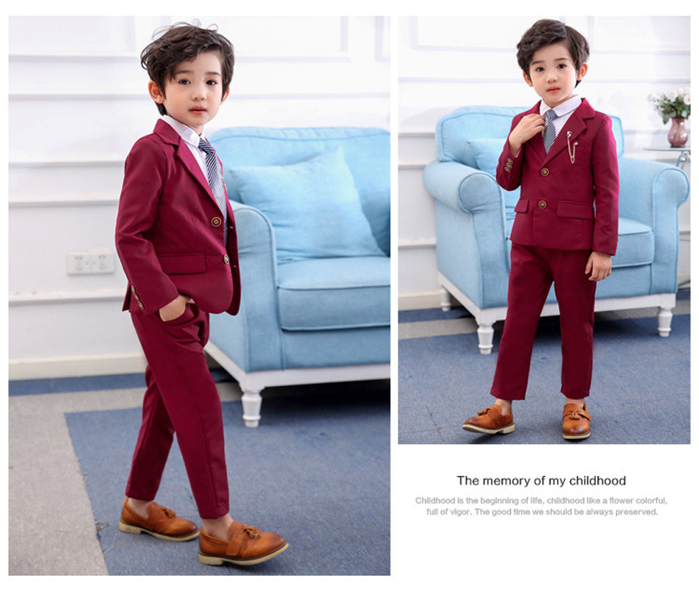 Boy's Business Formal Blazer Pants outfits Ceremony Party