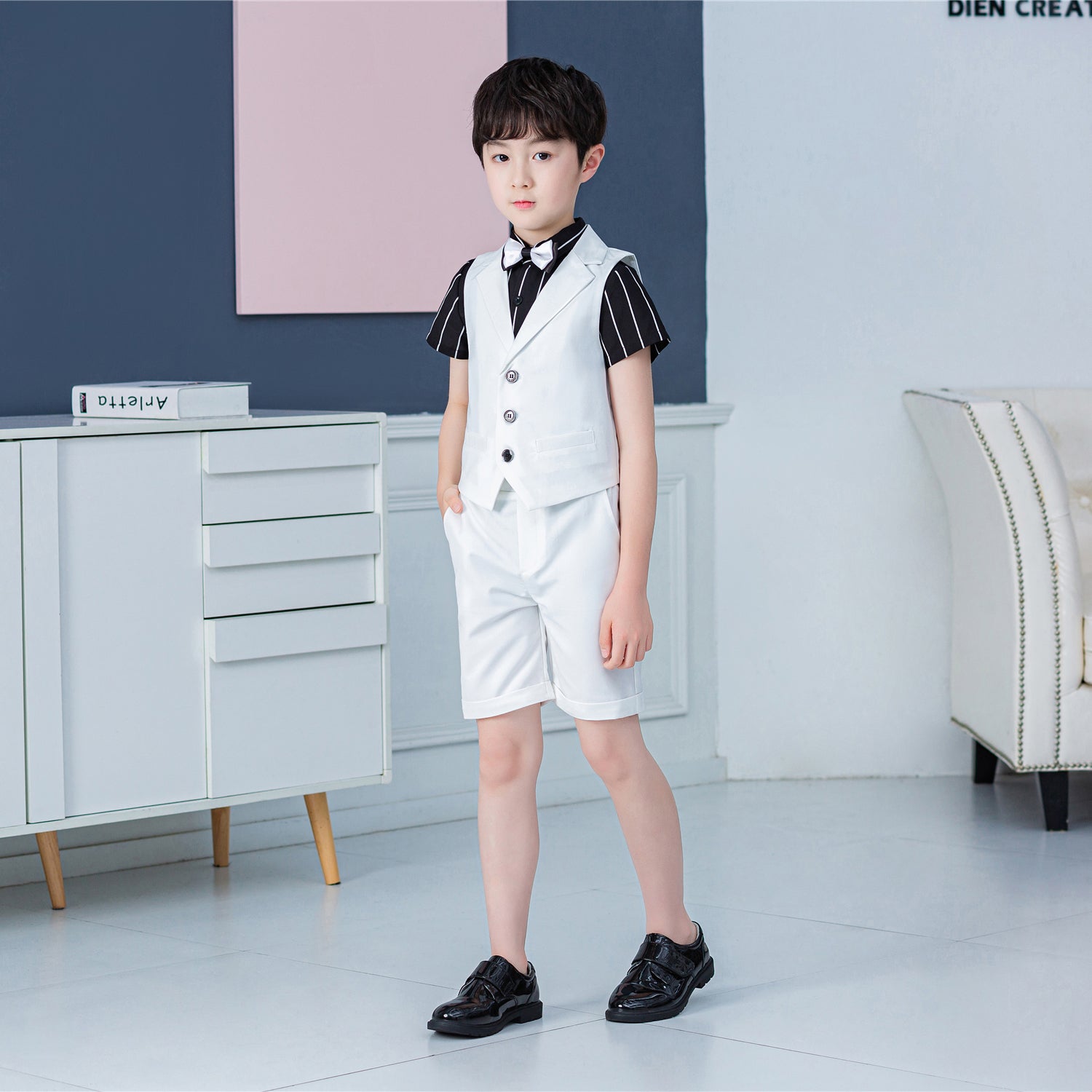 Boy's Business Party Performance Plaid Formal Suits