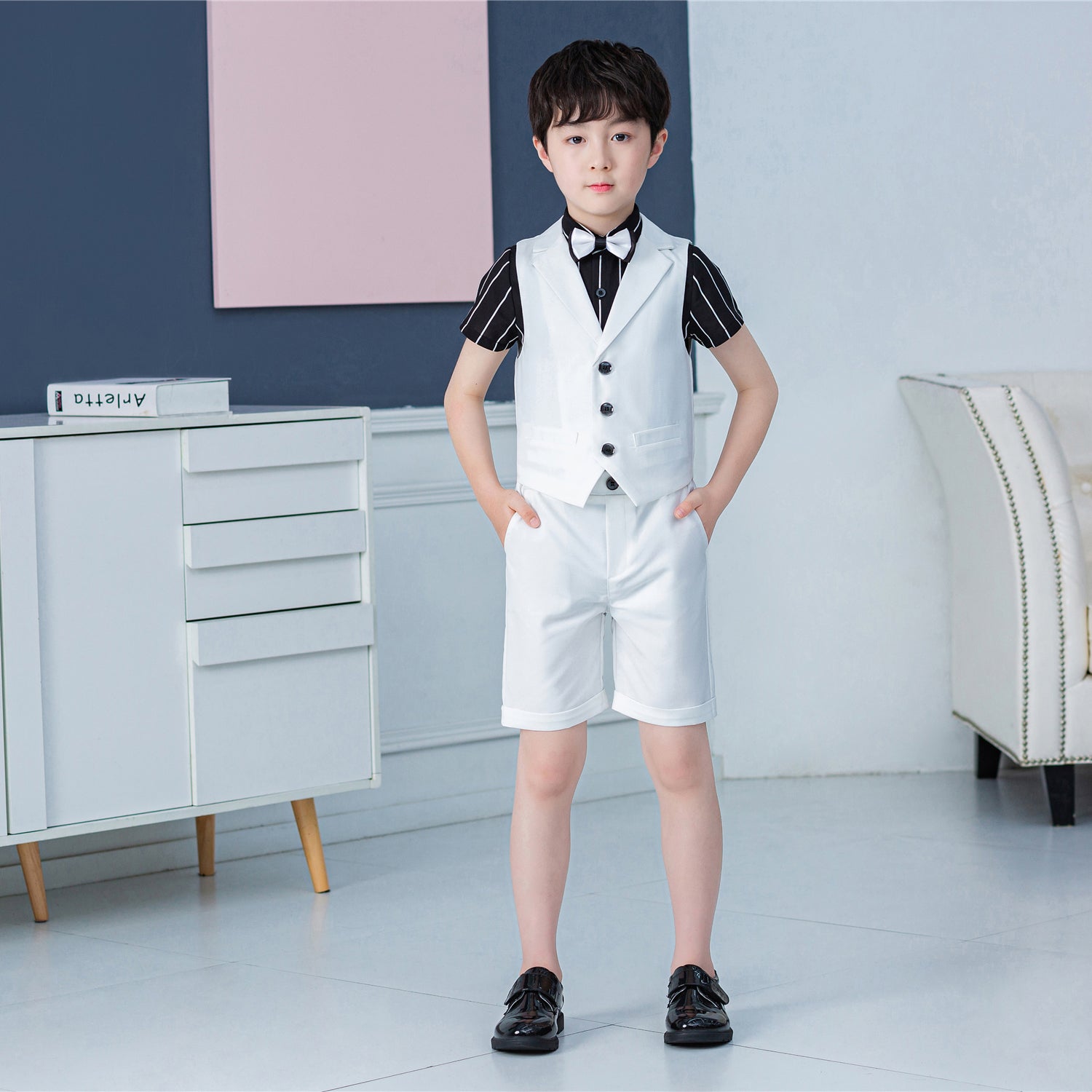 Boy's Business Party Performance Plaid Formal Suits